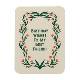 Verjaardagswensen Elegant Bloemen Lijst Magneet