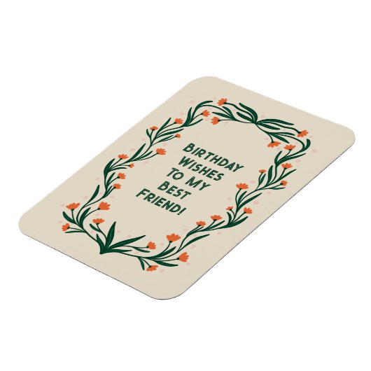 Verjaardagswensen Elegant Bloemen Lijst Magneet (Linkerzijde)