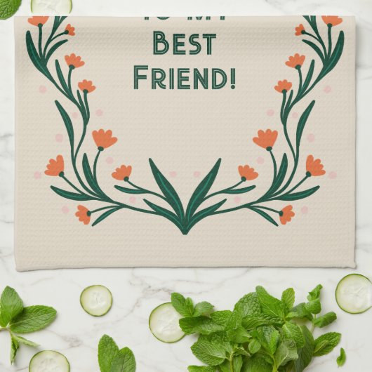 Verjaardagswensen Elegant Bloemen Lijst Theedoek (Gevouwen)