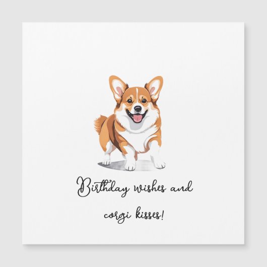 'Verjaardagswensen en Corgi Kusjes' Schattig (Voorkant)