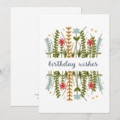 Verjaardagswensen Floral Birthday Kaart (Voorkant / Achterkant)
