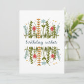 Verjaardagswensen Floral Birthday Kaart (Staand voorkant)