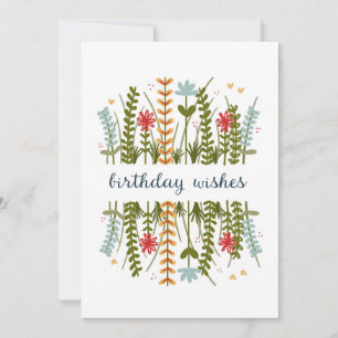 Verjaardagswensen Floral Birthday Kaart