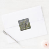 Verjaardagswensen Funny Envelope Seal Little Bird Vierkante Sticker (Envelop)