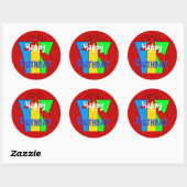 Verjaardagswensen Geschenk Ronde Sticker (Vel)