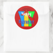 Verjaardagswensen Geschenk Ronde Sticker (Tas)
