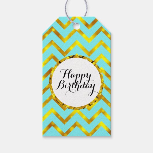 Verjaardagswensen girly goud personaliseren cadeaulabel (Voorkant)