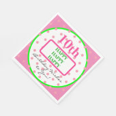 Verjaardagswensen Groen Roze Polka Dots Servet (Hoek)