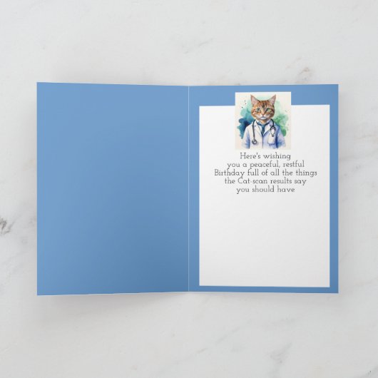 Verjaardagswensen Grote Doctor Fun Cat Scan Kaart (Binnen)