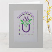 Verjaardagswensen Kaart Letters  (Gele Bloem)
