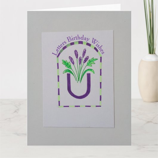 Verjaardagswensen Kaart Letters  (Voorkant)