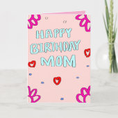 Verjaardagswensen Mama kaart roze (Voorkant)