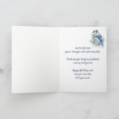 Verjaardagswensen met Bluejay Husband Vriend Feestdagen Kaart (Binnen)