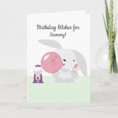 Verjaardagswensen met Bunny Bubble Gum Kaart (Voorkant)
