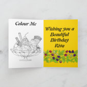 Verjaardagswensen met kleurplaat voor geliefde' kaart (Binnen)
