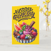 Verjaardagswensen met kleurplaat voor geliefde' kaart (Gele Bloem)