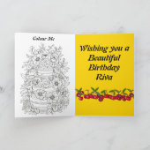 Verjaardagswensen met kleurplaat voor geliefde kaart (Binnen)