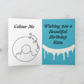 Verjaardagswensen met kleurplaat voor geliefde' kaart (Binnen)