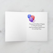 verjaardagswensen met rode tulpen kaart (Binnen)