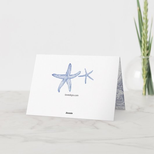 Verjaardagswensen nautische zeesterren kaart (Achterkant)