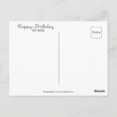 Verjaardagswensen op een vroeg vogeltje ansichtkaa briefkaart (Achterkant)