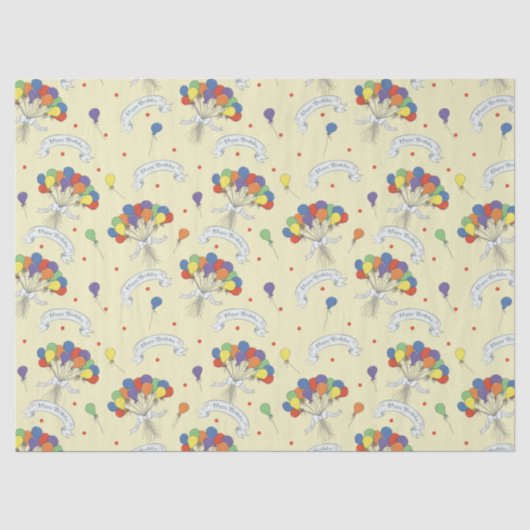 Verjaardagswensen - Pastel Gele Tissuepapier (Voorkant)
