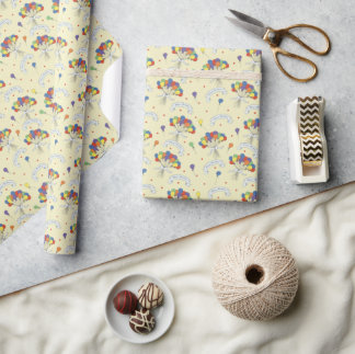 Verjaardagswensen - Pastelgeel Cadeaupapier