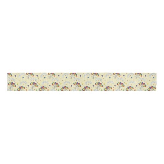 Verjaardagswensen - Pastelgeel Grosgrain Lint (Voorkant)