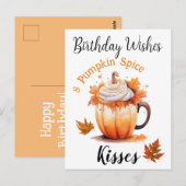 Verjaardagswensen & Pompoengewürde Kusjes  Briefkaart (Voorkant / Achterkant)