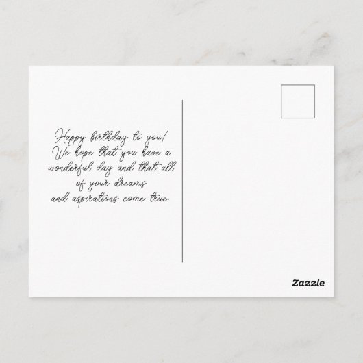 Verjaardagswensen Roze Taart Ansichtkaart Briefkaart (Achterkant)