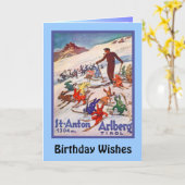 Verjaardagswensen, St Anton, Arlberg Kaart (Gele Bloem)