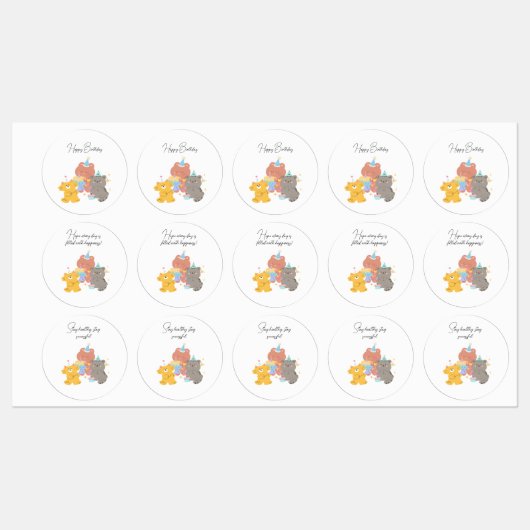 Verjaardagswensen Stickers (Vel)