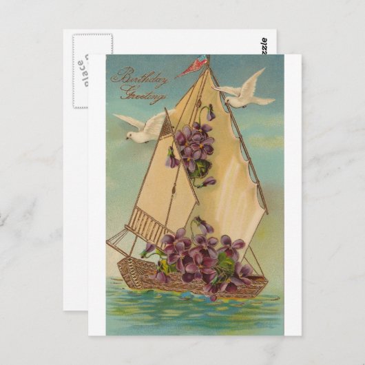 Verjaardagswensen uit het verleden briefkaart (Voorkant / Achterkant)