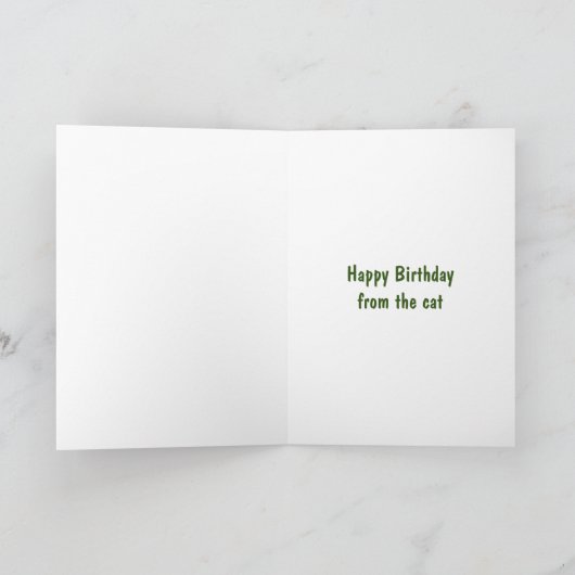 Verjaardagswensen van de kat kaart (Binnen)