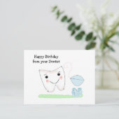 Verjaardagswensen van de tandarts briefkaart (Staand voorkant)