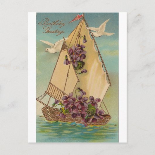 Verjaardagswensen van vroeger briefkaart (Voorkant)