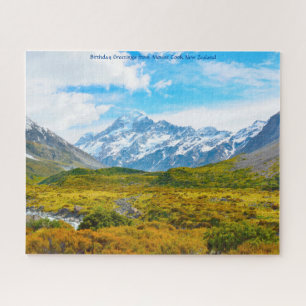 Verjaardagswensen vanuit Mount Cook Nieuw-Zeeland Legpuzzel