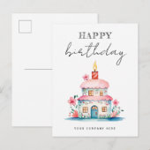 Verjaardagswensen Verjaardagstaart Huis Makelaardi Briefkaart (Voorkant / Achterkant)