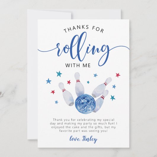 Verjaardagswensen voor Bowling Blue Bedankt dat je (Voorkant)