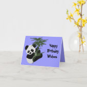 Verjaardagswensen voor de kleine panda kaart (Gele Bloem)