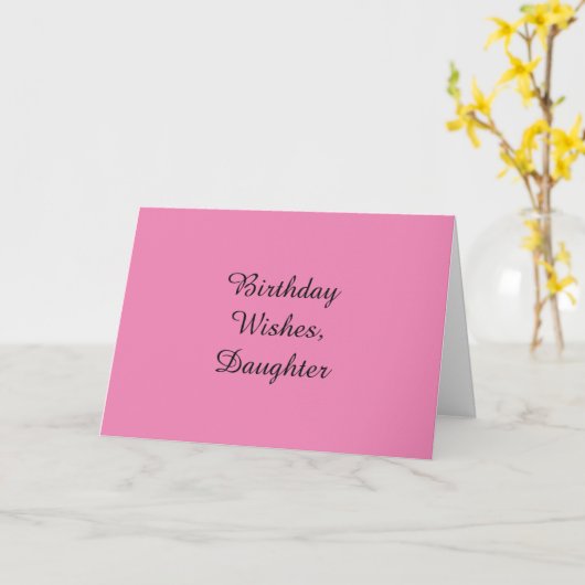 Verjaardagswensen voor een dochter, op roze. kaart (Gele Bloem)