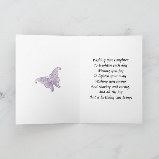 Verjaardagswensen voor een nichtje van 8 jaar van  kaart (Binnen)