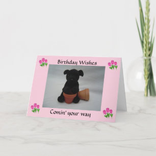 Verjaardagswensen voor een puppy kaart