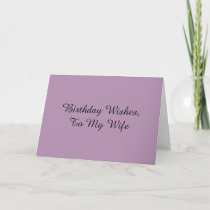 Verjaardagswensen voor een vrouw, op mauve. kaart