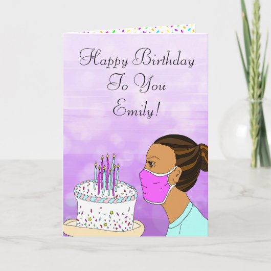 Verjaardagswensen voor het coronavirus kaart (Voorkant)