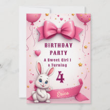 Verjaardagswensen voor klein roze konijn 🐰