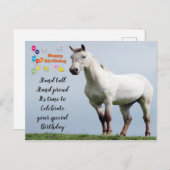 Verjaardagswensen voor paarden briefkaart (Voorkant / Achterkant)