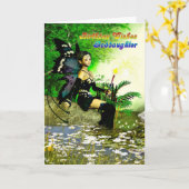 Verjaardagswensen voor peetdochter van een fee kaart (Gele Bloem)