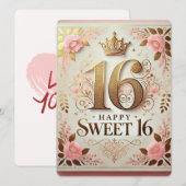 Verjaardagswensen voor Sweet 16 Kaarten (Voorkant / Achterkant)