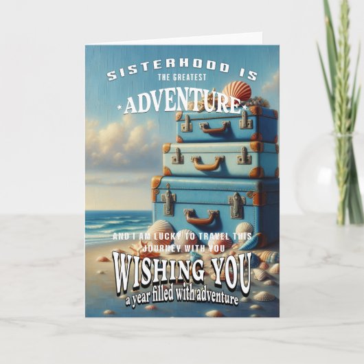 Verjaardagswensen voor zuster kaart (Voorkant)